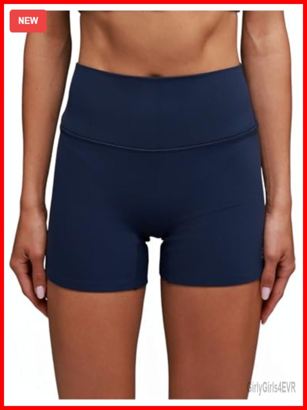 Women's High Waisted Biker Shorts 4'' Double Lined Yoga Shorts Medium